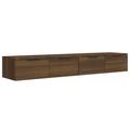 vidaXL 2x Wall Cabinets Floating TV Unit Sideboard Entertainment Centre Wall Mounted Hanging Cabinet TV Console Media Unit Brown Oak Engineered Wood