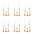 Inweder Vintage Candle Sticks Holder for Tapered Candles Set of 18 Gold Candle Stick Holder Tall Brass Candlesticks Holders for Chrismtmas Wedding Table Centerpiece Party Home Decor Fits 2cm Candles