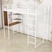 Mason & Marbles Twin Size Metal Loft Bed w/ Built-In Desk & 2 Shelves Metal in White | 71 H x 42 W x 79 D in | Wayfair