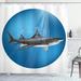 East Urban Home Irmuun Sea Animal Shark in Sea w/ Sun Rays in Aquatic Underwater Creature Home Decor Shower Curtain Set | 75 H x 69 W in | Wayfair