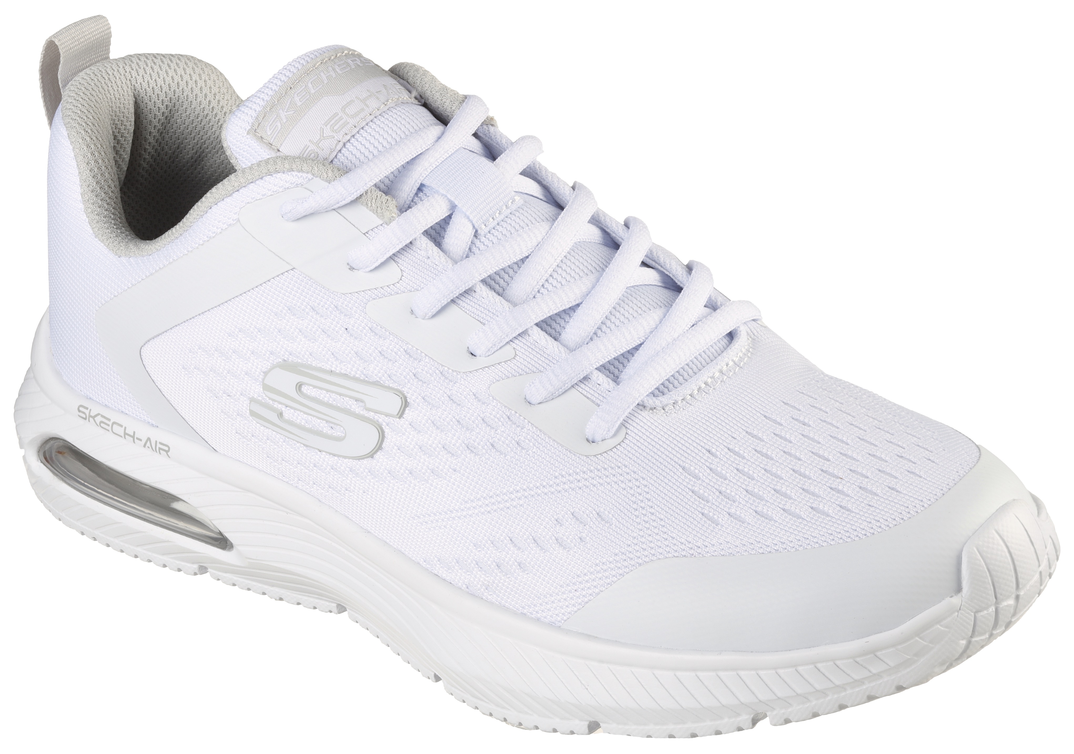 Sneaker SKECHERS "Dyna Air", Herren, Gr. 44, weiß, Synthetik, Textil, Schuhe Sneaker, mit Air-Cooled Memory Foam, Freizeitschuh, Halbschuh, Schnürschuh