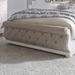 European Traditional Queen Uph Sleigh Footboard In Antique White Base w/ Weathered Bark Tops - Liberty Furniture 244-BR21FU