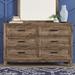 Urban 6 Drawer Dresser In Cobblestone Finish - Liberty Furniture 384-BR31