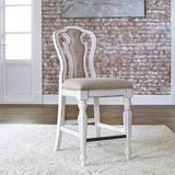 European Traditional Counter Height Chair (RTA) In Antique White Base w/ Weathered Bark Tops - Liberty Furniture 244-B650124