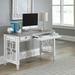 European Traditional L Writing Desk In Antique White Base w/ Weathered Bark Tops - Liberty Furniture 244-HO112L