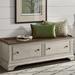 Traditional Storage Hall Bench In Antique White Finish w/ Wire Brushed Tobacco Accents - Liberty Furniture 498-OT47