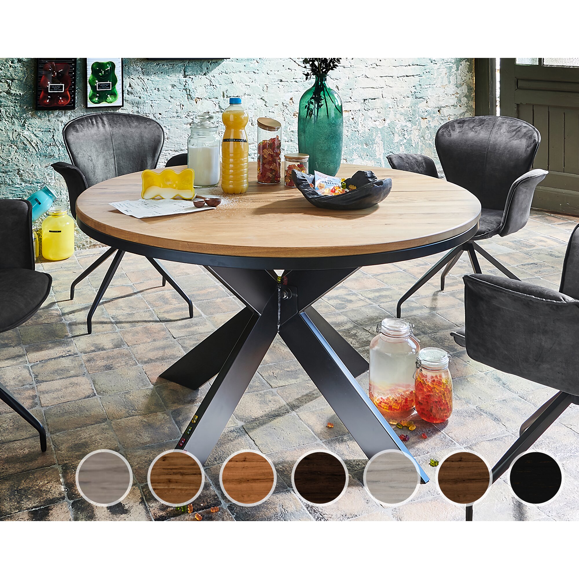 Bodahl »Nottingham« Massivholz Esstisch Rustic Oak mit Funktion 130 cm / öl finish / 1 Einlegeplatte