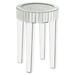 End Table with Mirror Trim and Faux Diamond Inlays - Silver - 16 L x 16 W x 24 H Inches