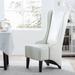 28.5"W PU Side Chair with High Wing Back and Solid Wood Legs, 22.04"W x 23.22"D x 46.45 "H