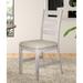 Casual Dining Room Side Chairs 2pc Set Grayish White Finish Upholstered Seat