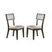 Solid wood & Veneer Dining Room Chairs 2pcs Chair Set Cream Cushion Seat back