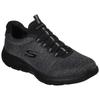 Slip-On Sneaker SKECHERS "SUMMITS", Herren, Gr. 45, schwarz, Textil, sportlich, Schuhe, Slipper, Freizeitschuh in komfortabler Schuhweite