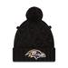 Women's New Era Black Baltimore Ravens Toasty Cuffed Knit Hat with Pom