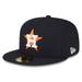 Men's New Era Navy Houston Astros Throwback Authentic Collection 59FIFTY Fitted Hat