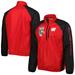 Men's G-III Sports by Carl Banks Red/Black Wisconsin Badgers Point Guard Raglan Half-Zip Jacket