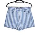 American Eagle Outfitters Shorts | American Eagle Outfitters Mom Short Blue White Striped Denim Shorts Size 6 | Color: Blue/White | Size: 6