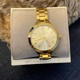 Michael Kors Accessories | Michael Kors Slim Runway Ladies Gold Watch Mk3465 Brand New In Box | Color: Gold | Size: Os