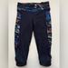 Athleta Pants & Jumpsuits | Athleta Dobby Be Free Knicker Capri Crop Leggings Tight Side Pocket Women Sz Xs | Color: Black/Blue | Size: Xs