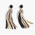 J. Crew Jewelry | J.Crew Beaded Tassel Earrings In Black, White, Gold | Color: Black/Gold | Size: Os