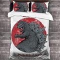 Knncch Kaiju Alpha Godzilla 3 Pieces Bedding Set Duvet Cover Decorative 3 Piece Bedding Set with 2 Pillow Shams