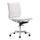 Zuo&reg; Modern Lider Plus Armless Low-Back Office Chair, White/Chrome
