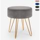 Tabouret rembourré repose-pieds pouf rond en velours design Holoserica Couleur: Gris foncé