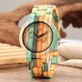 Montre à quartz entièrement en bois pour femmes et hommes montres de couple élégantes cadran en