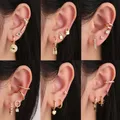 Ensemble de boucles d'oreilles plaquées or Huggie Hoop pour femme petit anneau d'oreille bijoux