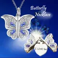 Collier pendentif coeur papillon pour femme je t'aime photo ouverte médaillon cadeaux de la