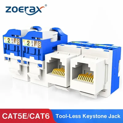 ZoeRax-Connecteur Jack Keystone Tech Couremplaçant Réseau Ethernet Prise Murale Aucun Outil de