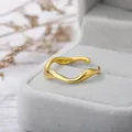 Bague Unique en Acier Inoxydable pour Femme Bijoux de Pieds de Plage Ouverture Réglable Onde de