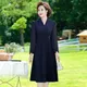 Robe mi-longue vintage en mousseline de soie pour femme manches longues revers élégant bureau