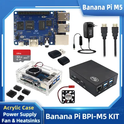 Pi gels M5 BPI-M5 S905bery façades Core Cortex-A55 4 Go RAM 16 Go eMMC Gigabit boîtier en option