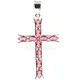 Pendentif en argent en forme de croix pour femme rose framboise rhodolite grenat morganite