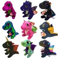 Ty-Jouet en peluche doux aux grands yeux dinosaure rose dragon bleu noir animal à collectionner