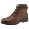 Schnürboots RIEKER, Herren, Gr. 43, braun (cognac, dunkelbraun), Lederimitat, Textil, elegant, Schuhe Schnürboots Winterboots, mit wärmendem Schurwollfutter