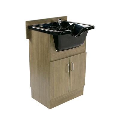 Shampoo Cabinet with Faucet Hair Salon Sink, Black Brown - 21" x 12"