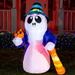 Joiedomi 6 Ft Tall Multicolored Polyester Outdoor Cute Wicked Ghost with Flaming Light Halloween Inflatable