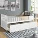 Simple Style Captain's Bed Twin Daybed with Trundle Bed and Storage Drawers, with Solid Wood Bed Frame Suitable for Bedroom