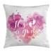 Ambesonne Hearts Pastel Girl Gender Square Pillow Cover Polyester | 18 H x 18 W x 2 D in | Wayfair min_35106_18X18