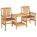 Winston Porter Patio Bistro Set Table & Chairs Conversation Set Solid Acacia Wood Natural Hardwoods in White/Brown | Wayfair