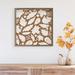 Gracie Oaks Leaf Pattern Orange & White Wood in Brown/White | 16 H x 16 W x 1.5 D in | Wayfair 29B11BF2504945E9BDF929EBD26A40B8