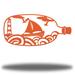 Longshore Tides Amartya Ship In A Bottle Wall Art Décor Metal in Orange/White | 16.75 H x 36 W x 0.0125 D in | Wayfair