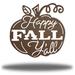 Rosalind Wheeler Anansa Happy Fall Y"all Pumpkin Halloween Wall Art Décor Metal in Brown | 30 H x 30 W x 0.013 D in | Wayfair