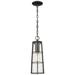 1 Light Outdoor Chain Mount Ceiling Fixture in Black finish