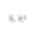 Women's White Gold Round Brilliantcut Diamond Espira Swirls Solitaire Push Back Stud Earrings by Haus of Brilliance in White