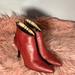 Burberry Shoes | Burberry Red Leather Pointy Heeled Boots | Color: Red/Tan | Size: 39