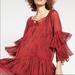 Free People Dresses | Free People Sunsetter Red Tiered Mini Dress Size Small | Color: Red | Size: S