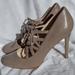 Nine West Shoes | Nine West Sasafraso Leather Heels | Color: Cream/Tan | Size: 8