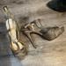 Jessica Simpson Shoes | Jessica Simpson Glitter Heels. Size 8.5. | Color: Gold | Size: 8.5